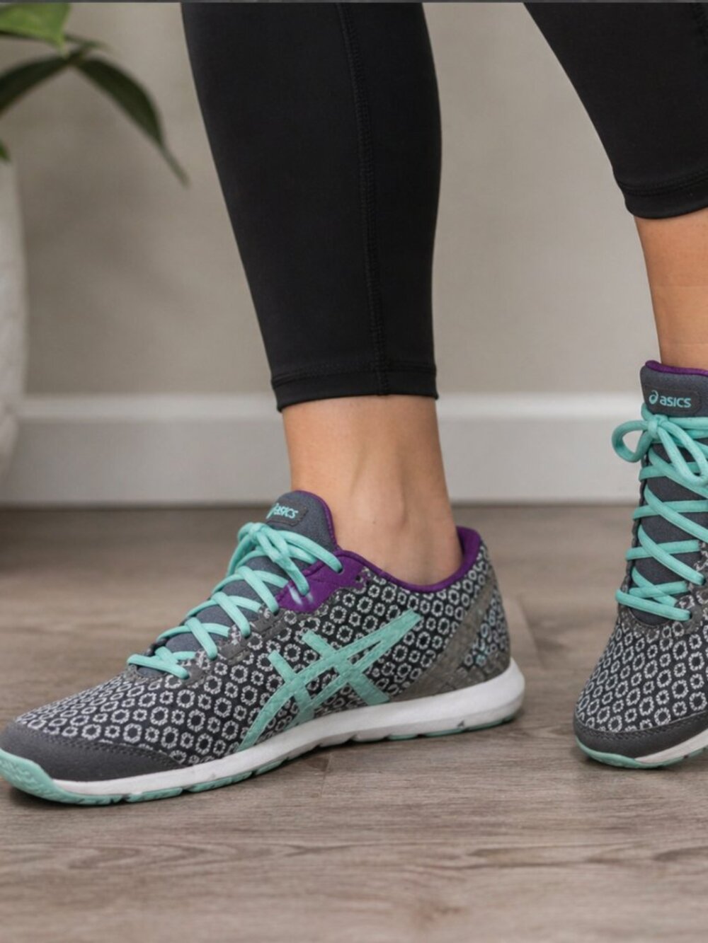 ASICS MetroLyte Women’s Size 10 Gray Teal Purple Running Sneakers Q481N Lightwei